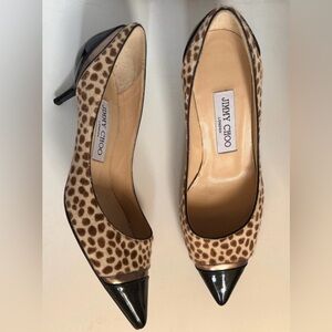 Pointy Toe Kitten Leopard Jimmy Choo Heel Size 36 1/2